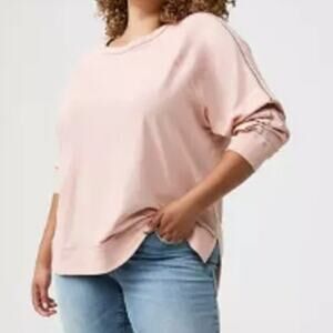 Torrid Crew Long Sleeve Dolman Tee Rose Smoke Baby Pink Plus Womens Plus 6 6X